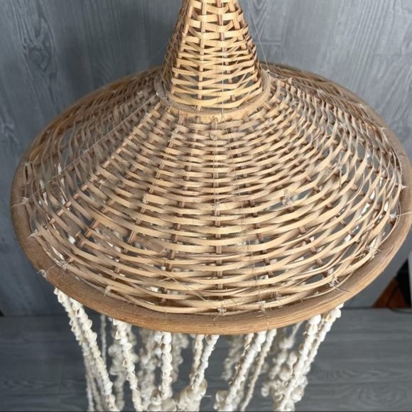 Large seashell wind chime handing macramé style decoration boho 45 inches - Picture 2 of 5